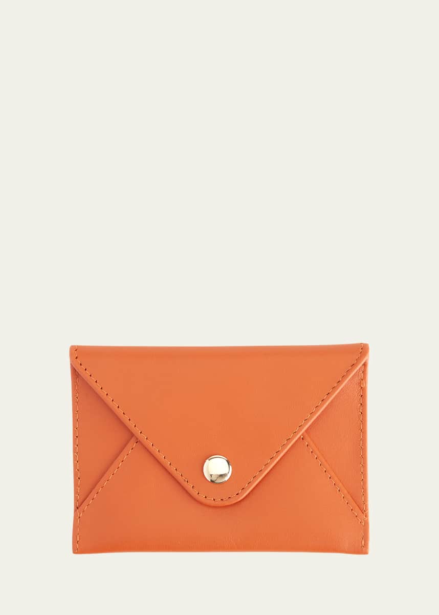 ROYCE New York Monogrammed Leather Envelope Style Card Holder