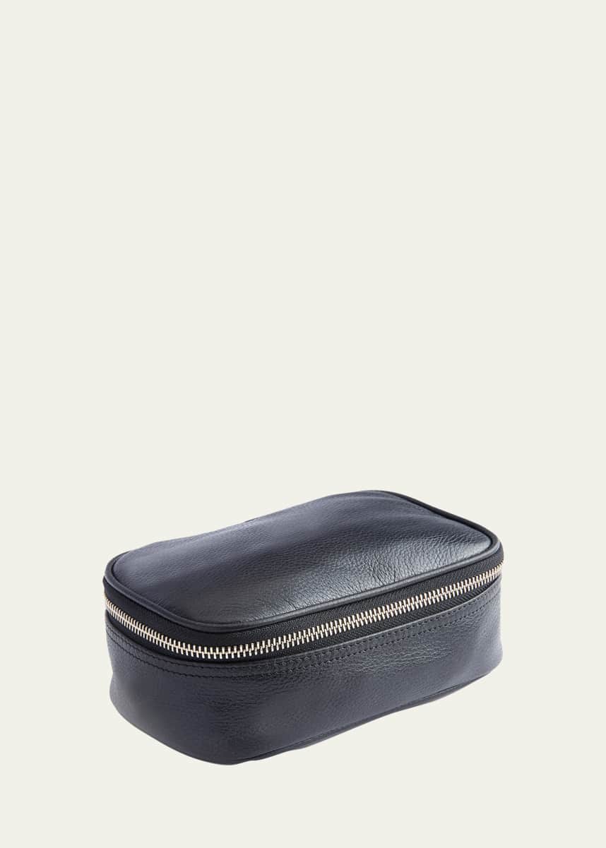 ROYCE New York Monogrammed Travel Tech Organizer Leather Case