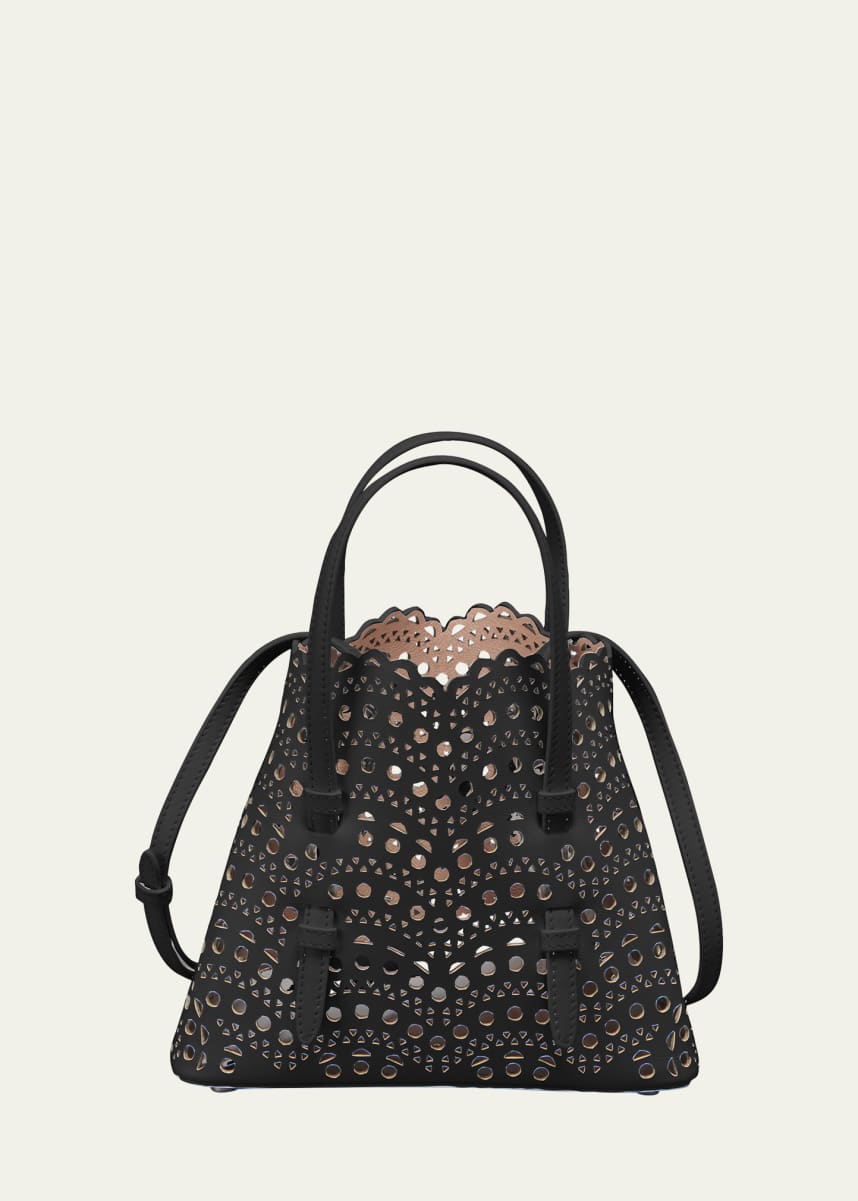ALAIA Mina 20 Tote Bag in Vienne Wave Perforated Leather