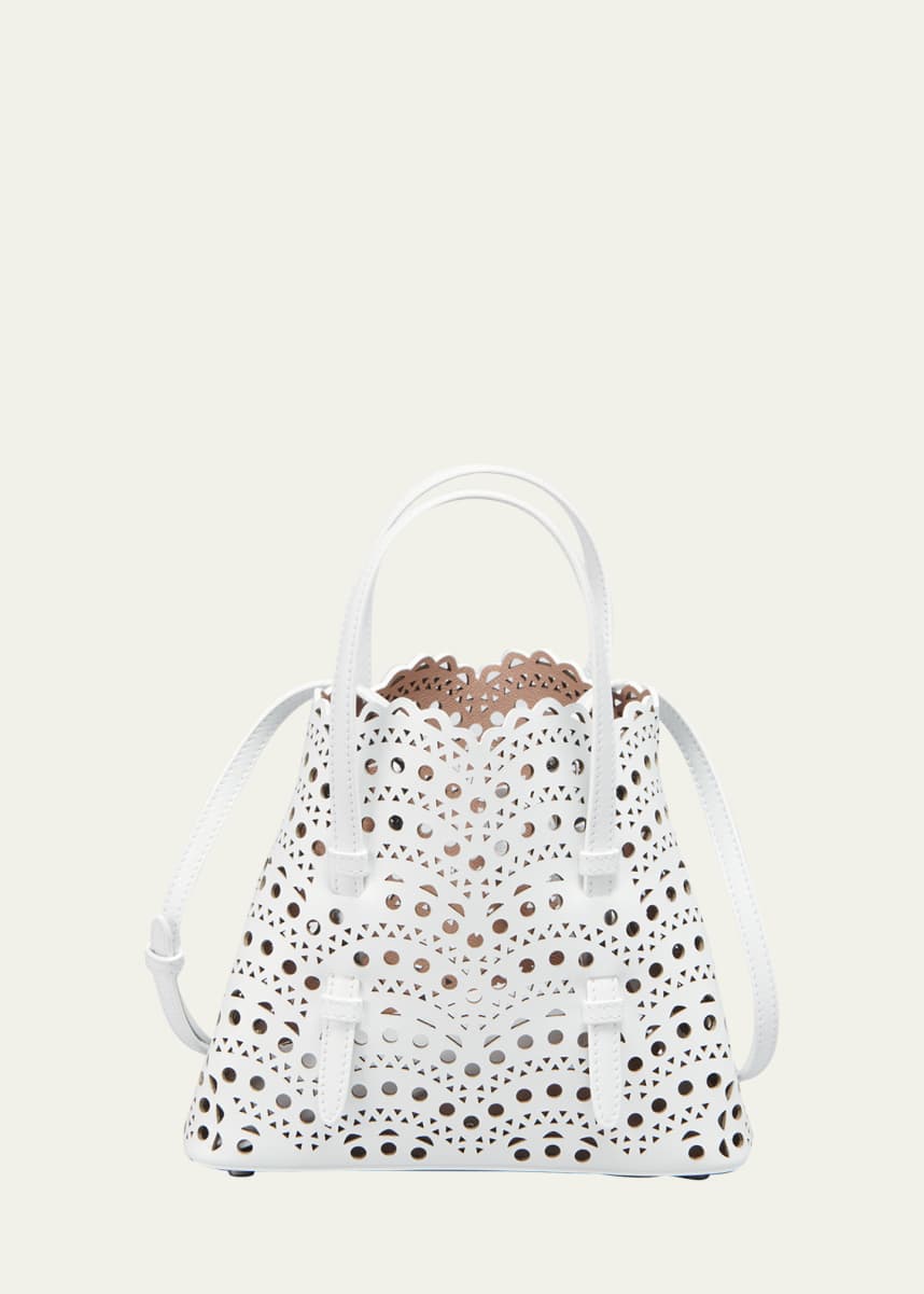 ALAIA Mina 20 Tote Bag in Vienne Wave Perforated Leather