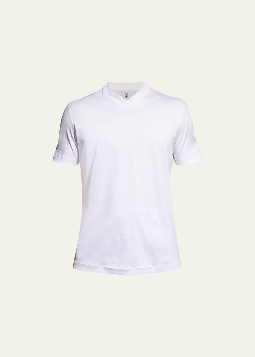 Brunello Cucinelli Men's Basic-Fit V-Neck T-Shirt