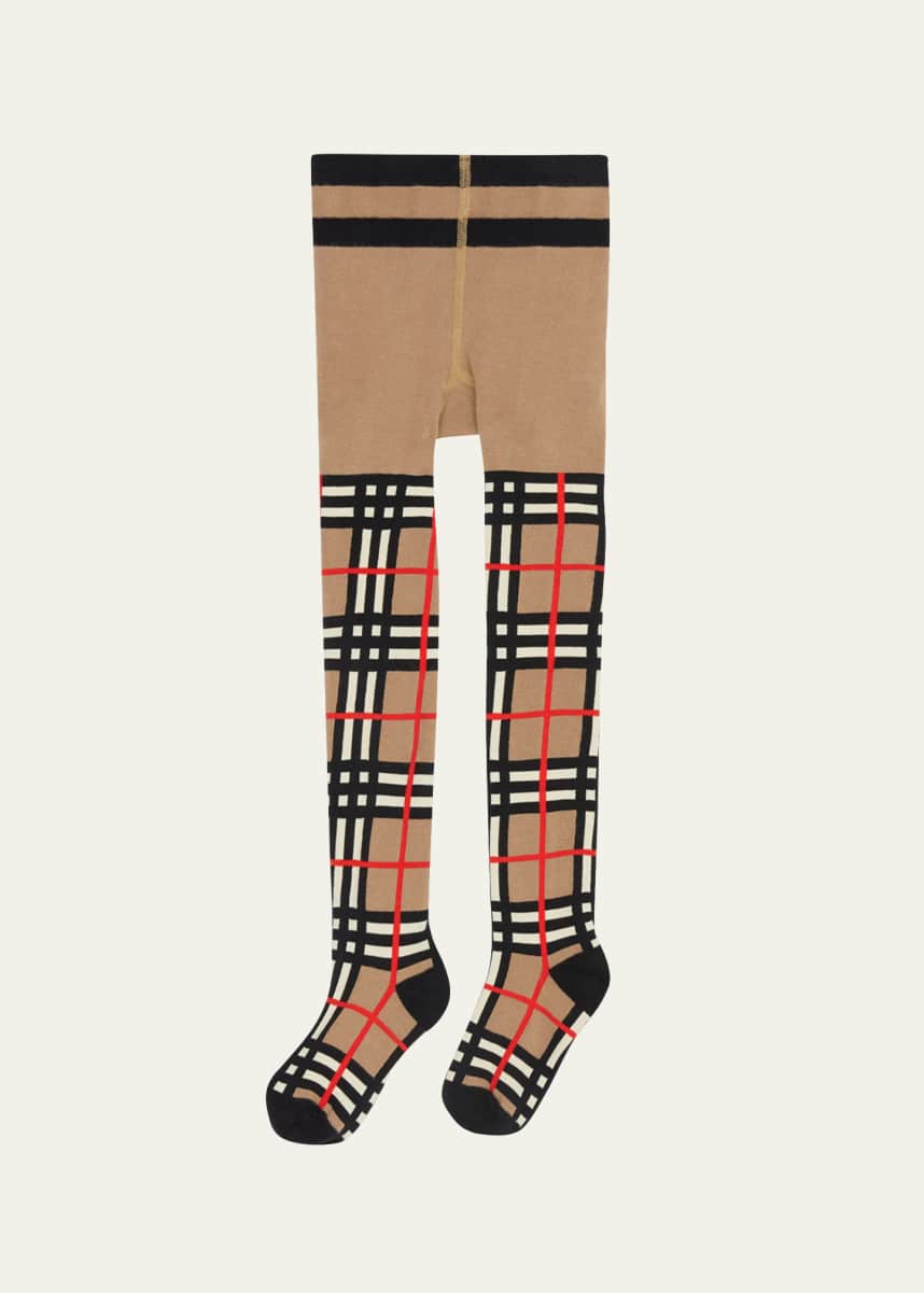 Burberry Girl's Vintage Check Tights, Size 3-10