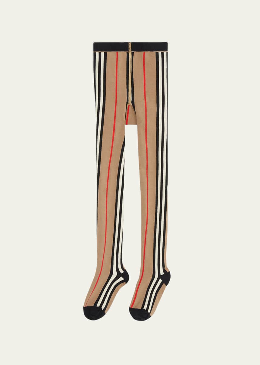 Burberry Girl's Icon Stripe Tights, Size 3-10