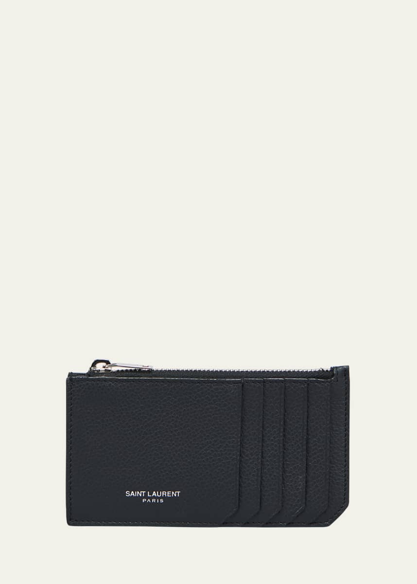 Saint Laurent Zip Fragments YSL Monogram Pouch Card Case Wallet - Bergdorf  Goodman