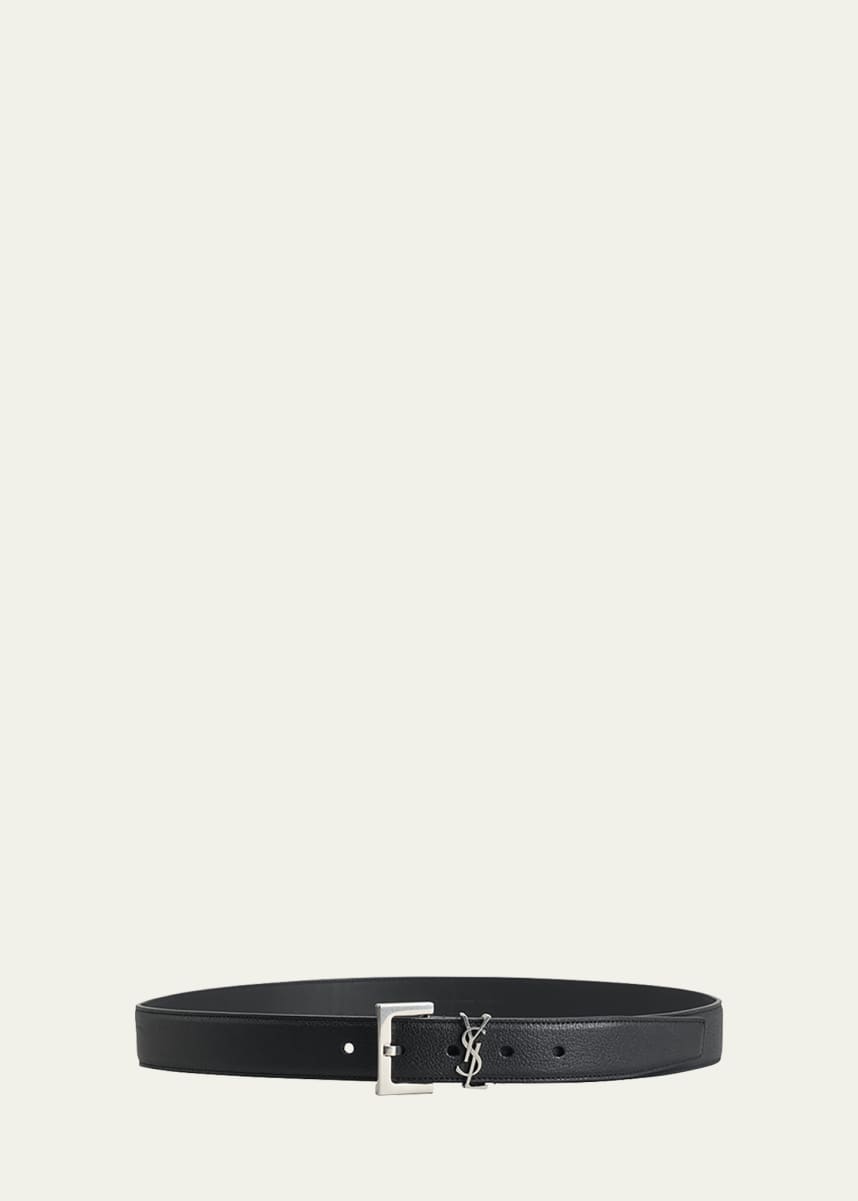 Folk Patent Leather Belt in Black - Saint Laurent