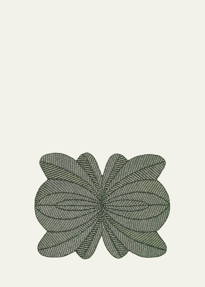 Nomi K Green Peacock Hand-Beaded Placemat