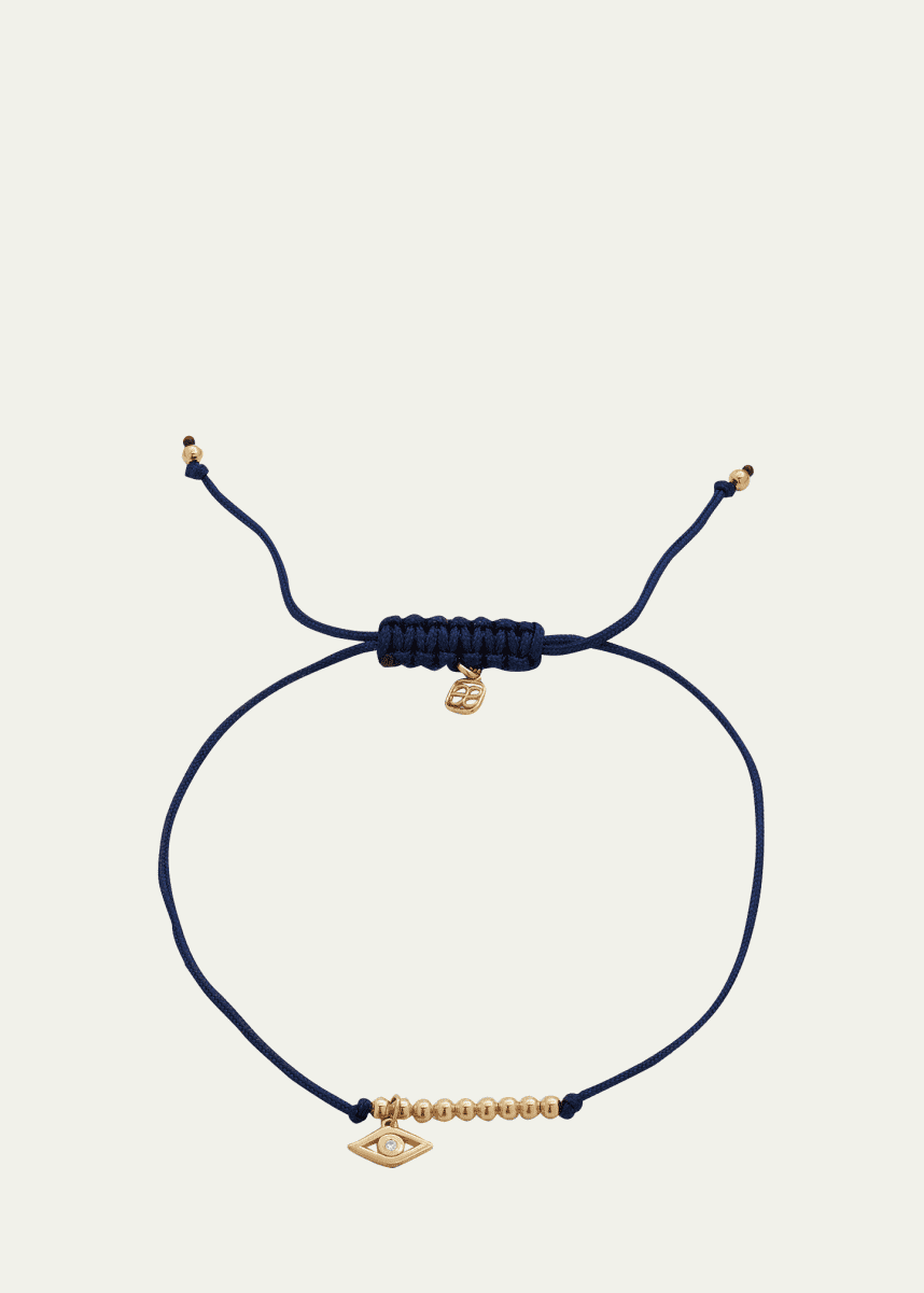 Sydney Evan Diamond Evil Eye Pull-Cord Bracelet