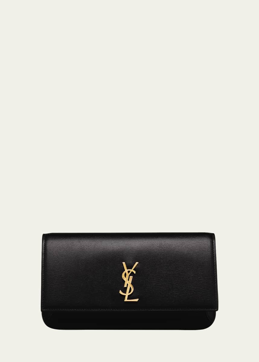 Saint Laurent YSL Monogram Phone Holder Crossbody Bag in Leather