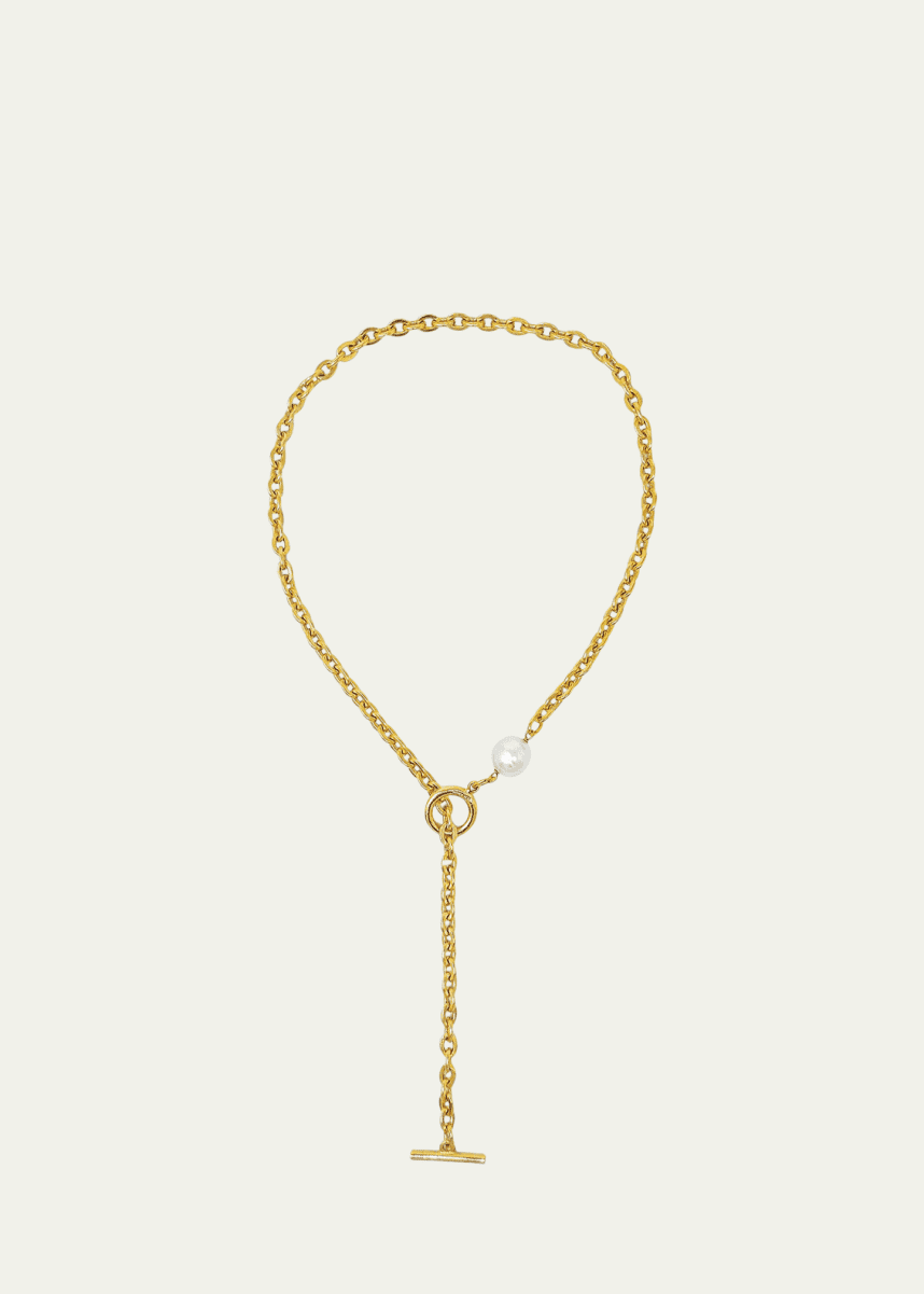 Ben-Amun Chain Necklace with Pearly Glass
