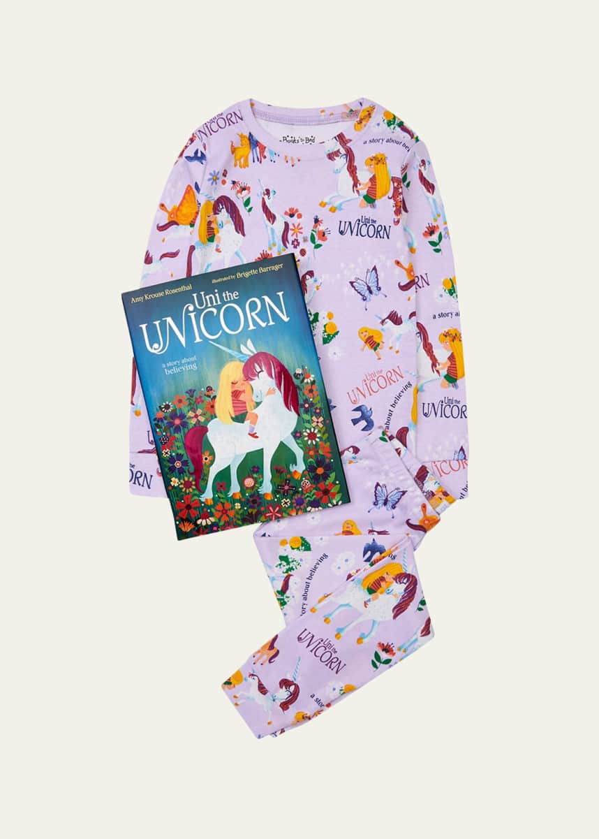 Books To Bed Kid's Uni the Unicorn Pajama & Book Gift Set, Size 2-6