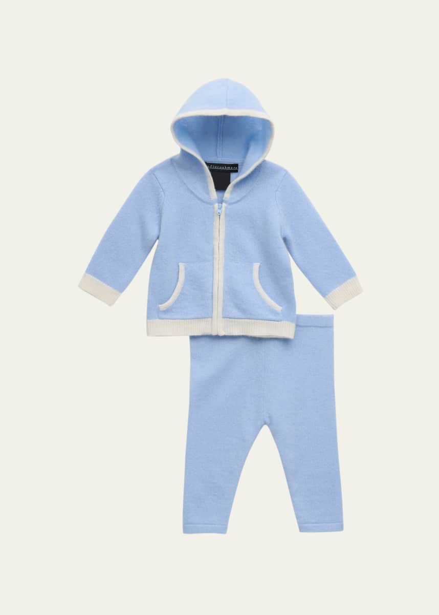 Sofia Cashmere Kid's Cashmere Hoodie and Legging Set, Size 3M-24M