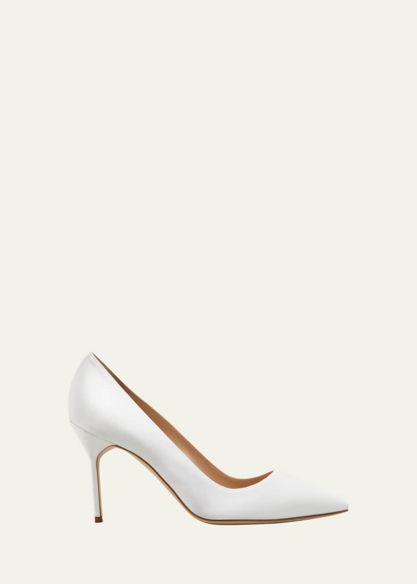 Manolo Blahnik BB 90mm Satin Stiletto Pumps