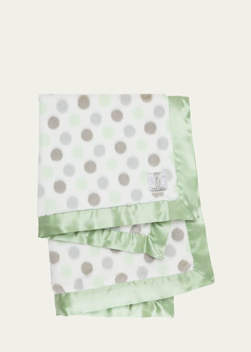 Little Giraffe Luxe Dot Printed Plush Baby Blanket