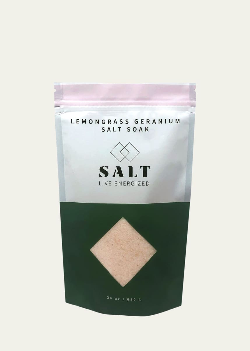 SALT LIVE ENERGIZED 24 oz. Lemongrass + Geranium Salt Soak