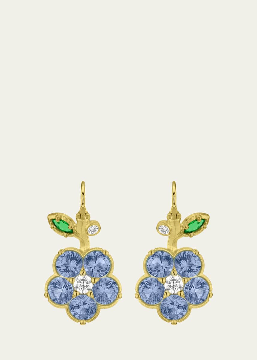 Paul Morelli Wild Child 18K Sapphire and Diamond Drop Earrings, Blue