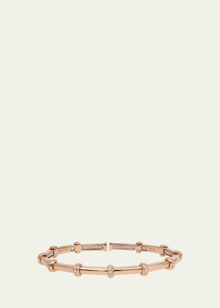 Sidney Garber Carly 18K Rose Gold Diamond Small Dome Bangle Bracelet