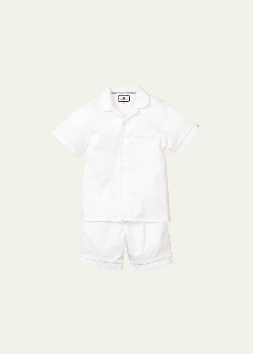 Petite Plume Girl's Classic 2-Piece Solid Pajama Shorts Set, Size 6M-14