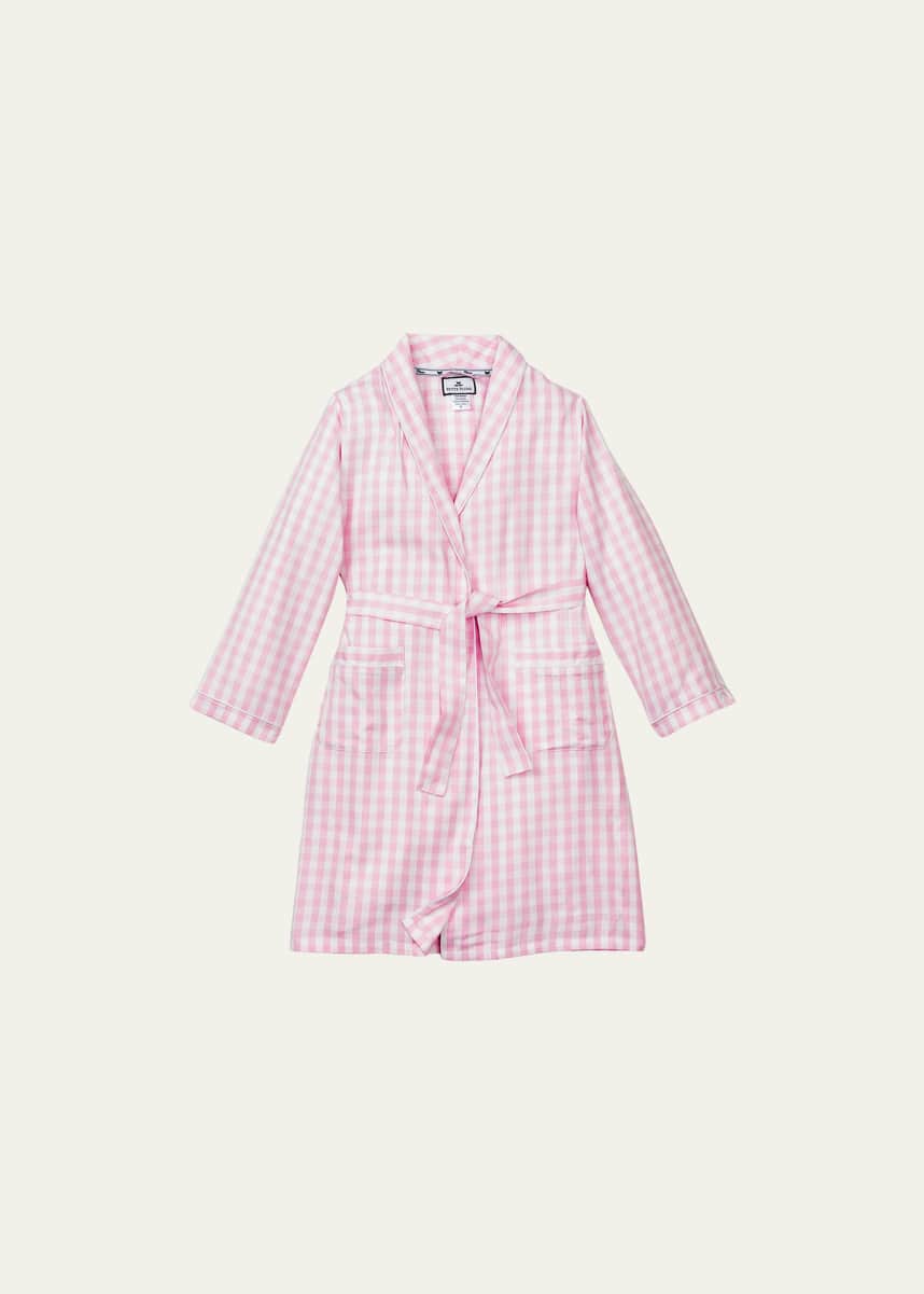 Petite Plume Kid's Gingham Self-Tie Robe, Size 6M-14