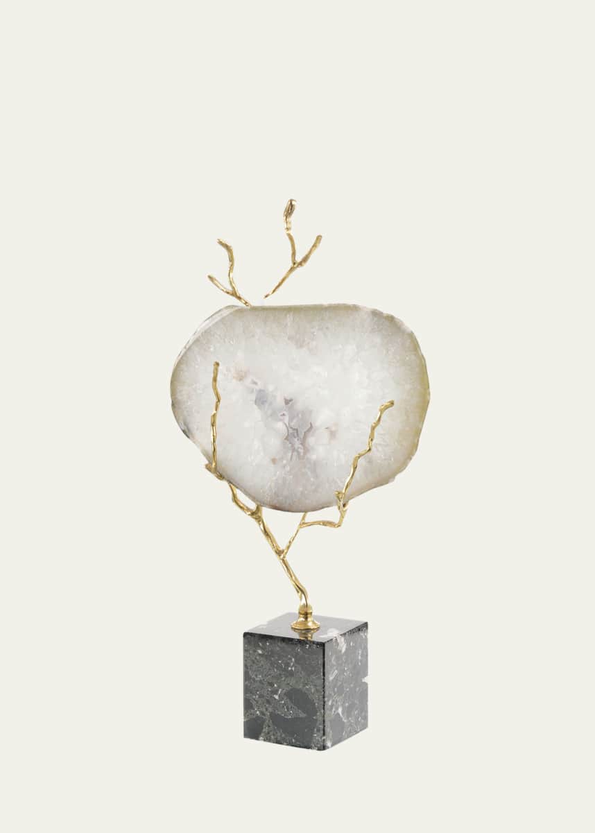 John-Richard Collection White Agate Held in Brass Branch