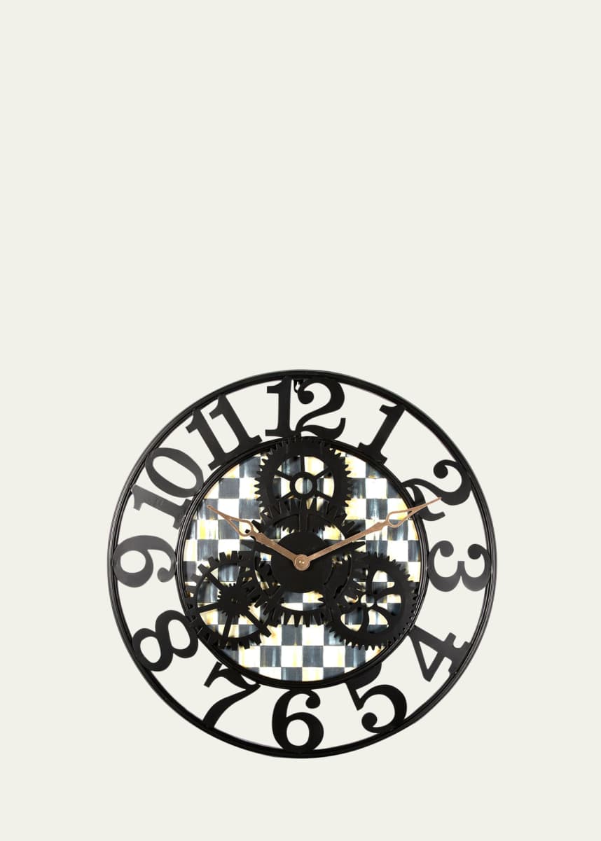 MacKenzie-Childs Courtly Check Small Farmhouse Wall Clock