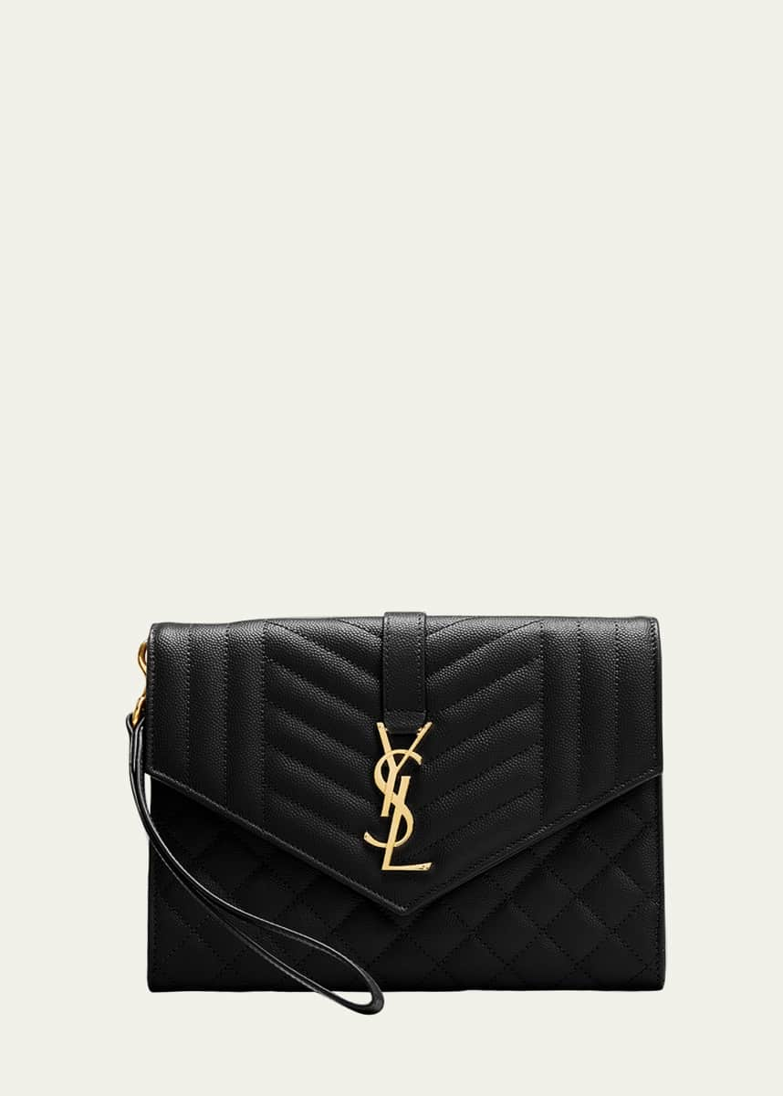 Saint Laurent Paloma Patent Leather Envelope Clutch