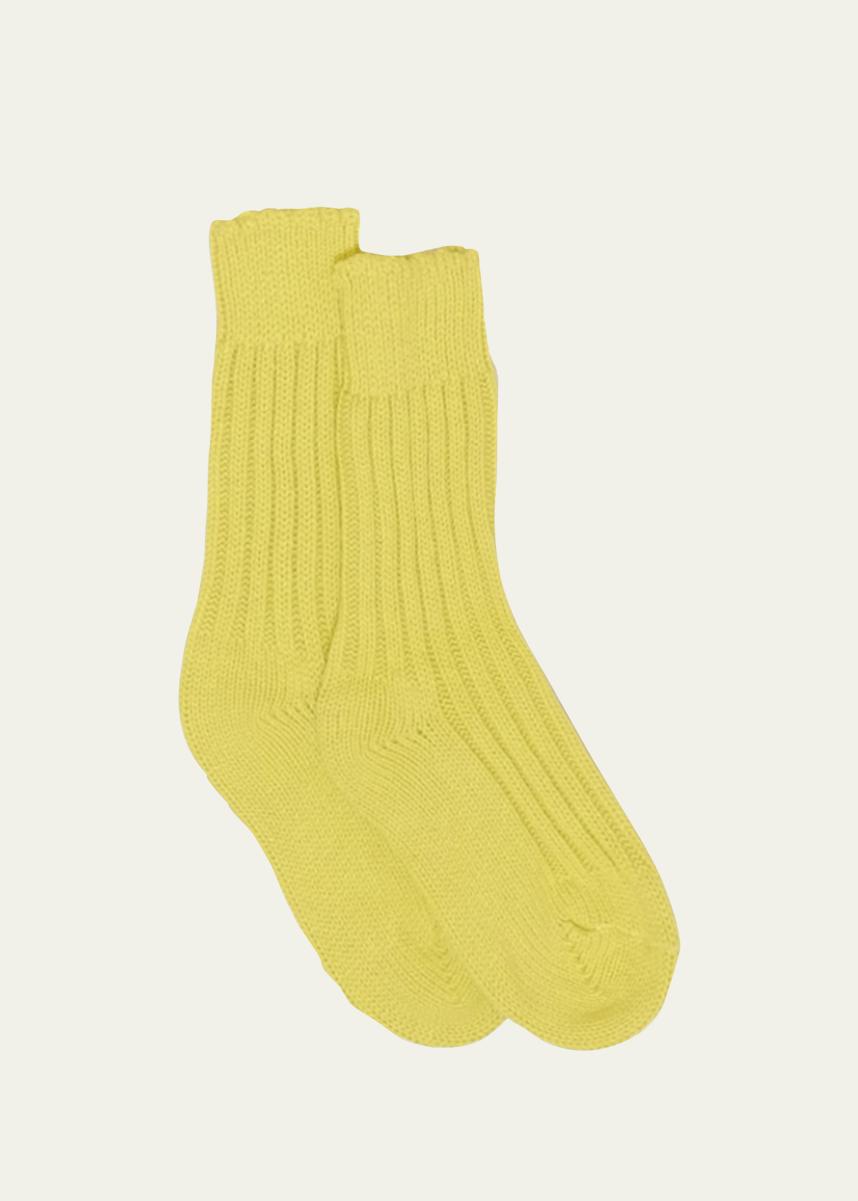 Chaussettes En Cachemire THE ELDER STATESMAN Yosemite - Couleur Abricot, Taille Unique - Neuf Avec étiquettes
