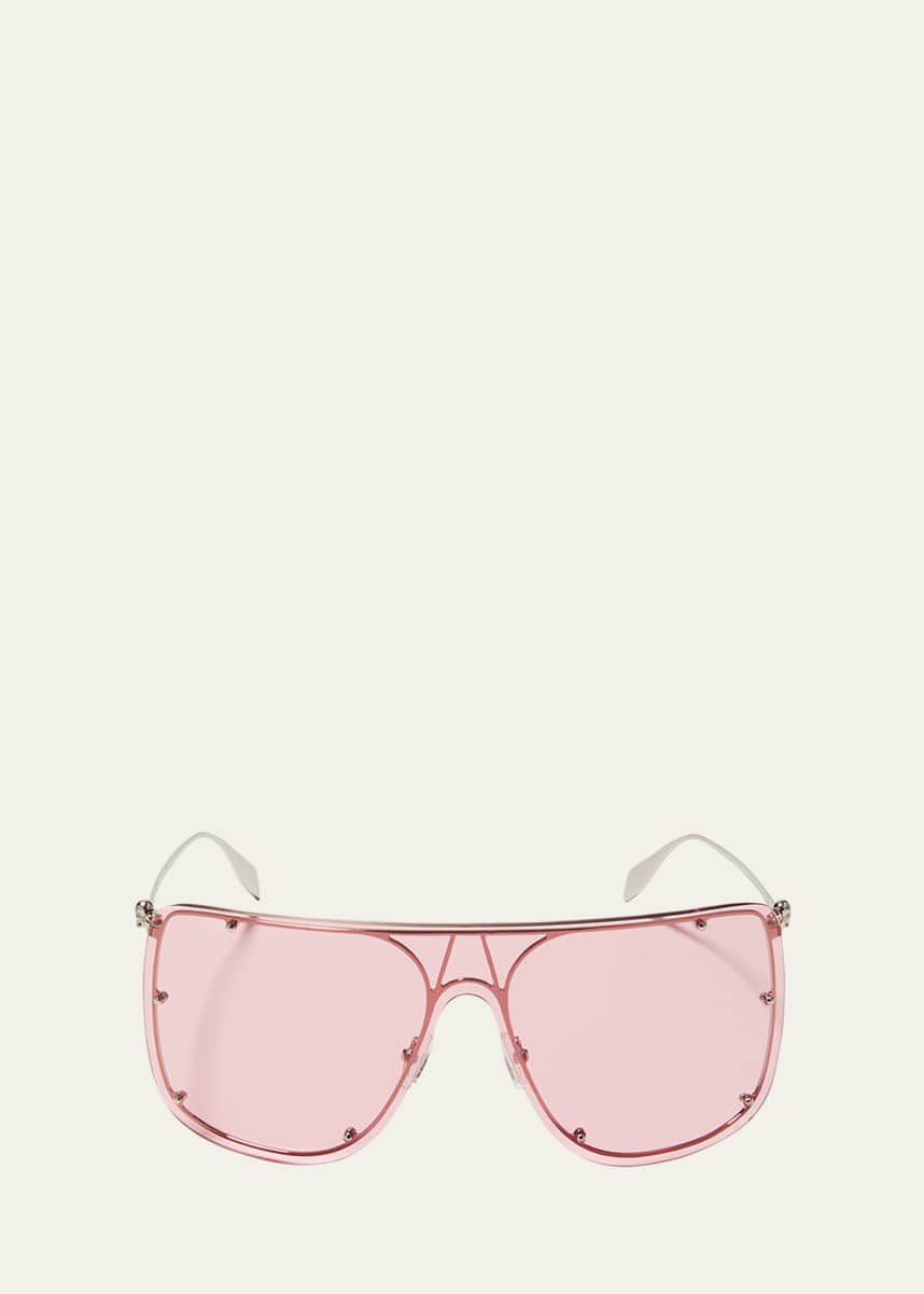 McQueen Studded Skull Shield Sunglasses
