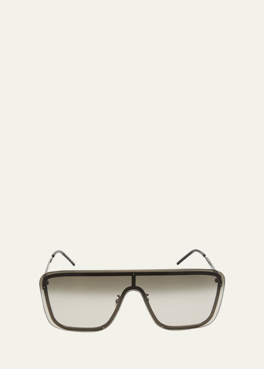Saint Laurent Men's Gradient Metal Shield Sunglasses