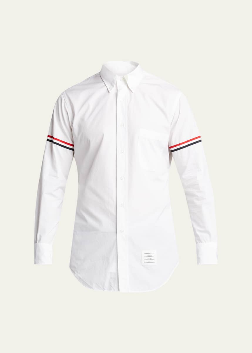 Thom Browne Men's Classic Oxford Sport Shirt w/ Arm Bands