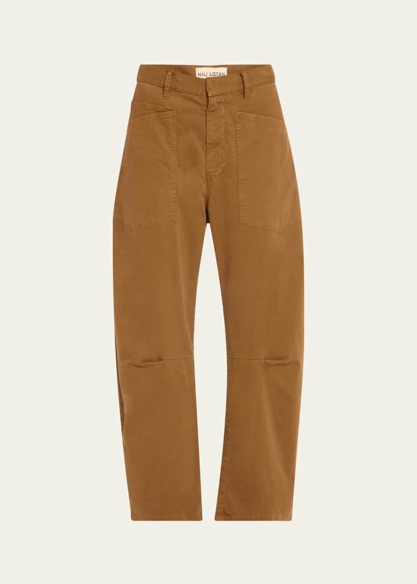 Nili Lotan Shon Mid-Rise Cropped Pants