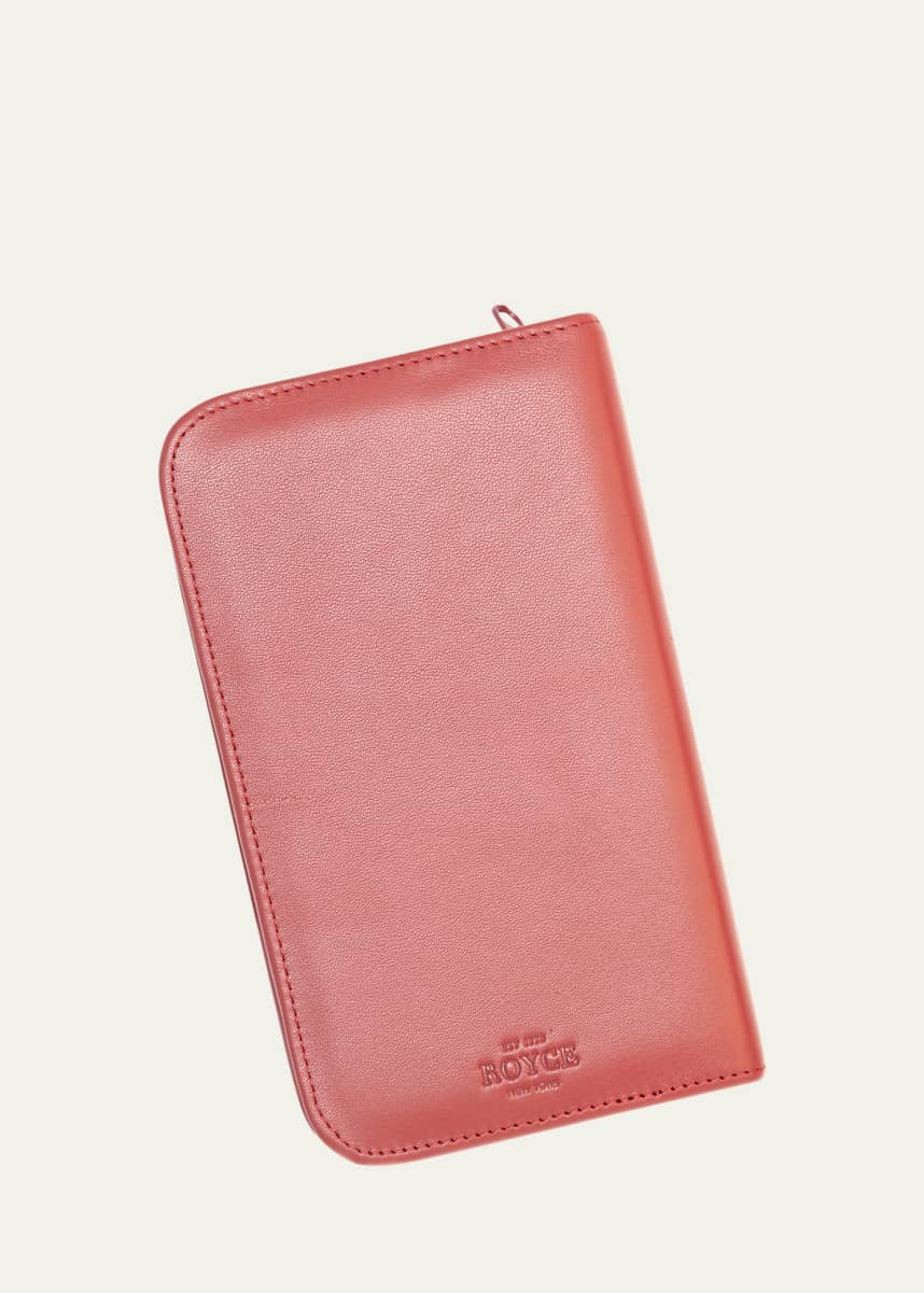 ROYCE New York Monogrammed Leather Travel Grooming Toiletry Kit