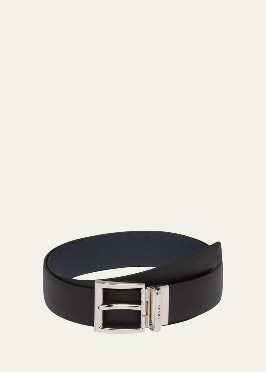 Prada Men's Reversible Saffiano Dress Belt - Bergdorf Goodman