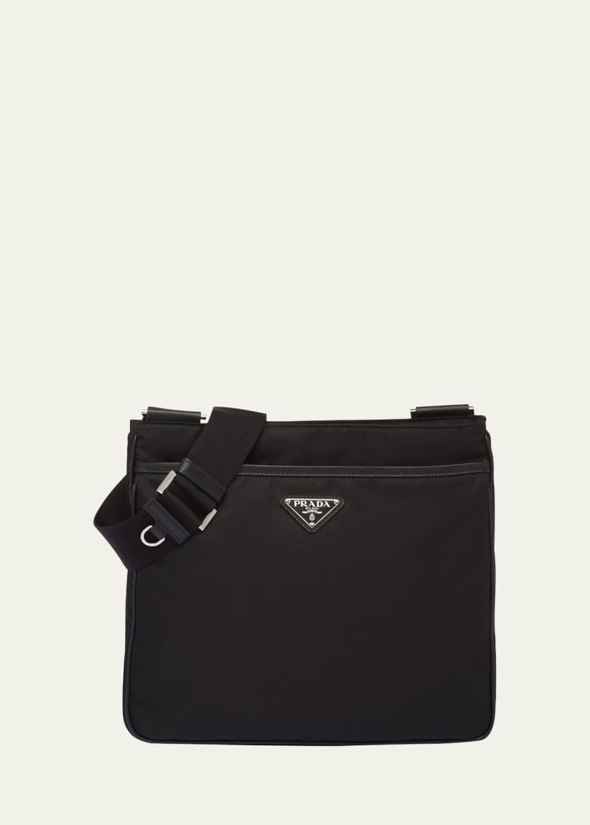 Prada Men's Nylon and Saffiano Crossbody Bag