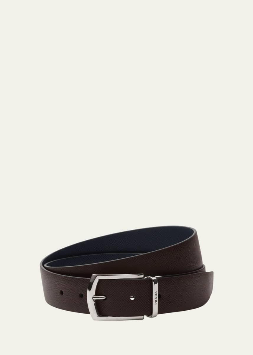 Prada Men's Saffiano Reversible Dress Be