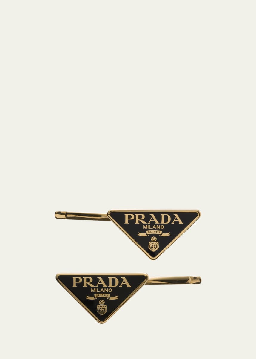 Prada Logo Hair Pins, Set of 2