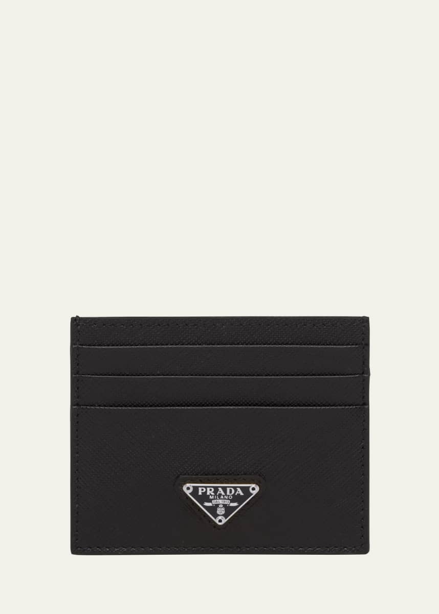 Prada Triangle Logo Leather Card Case