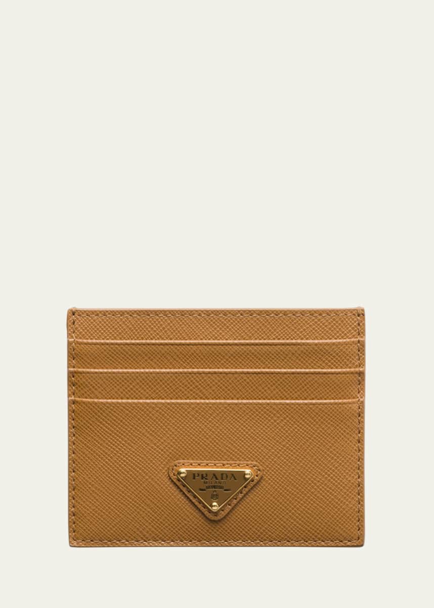 Prada Triangle Logo Leather Card Case