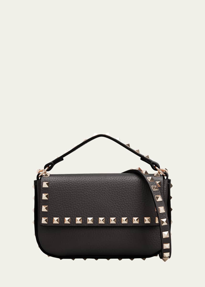 Valentino Beige Leather Rockstud Small Flap Crossbody Bag