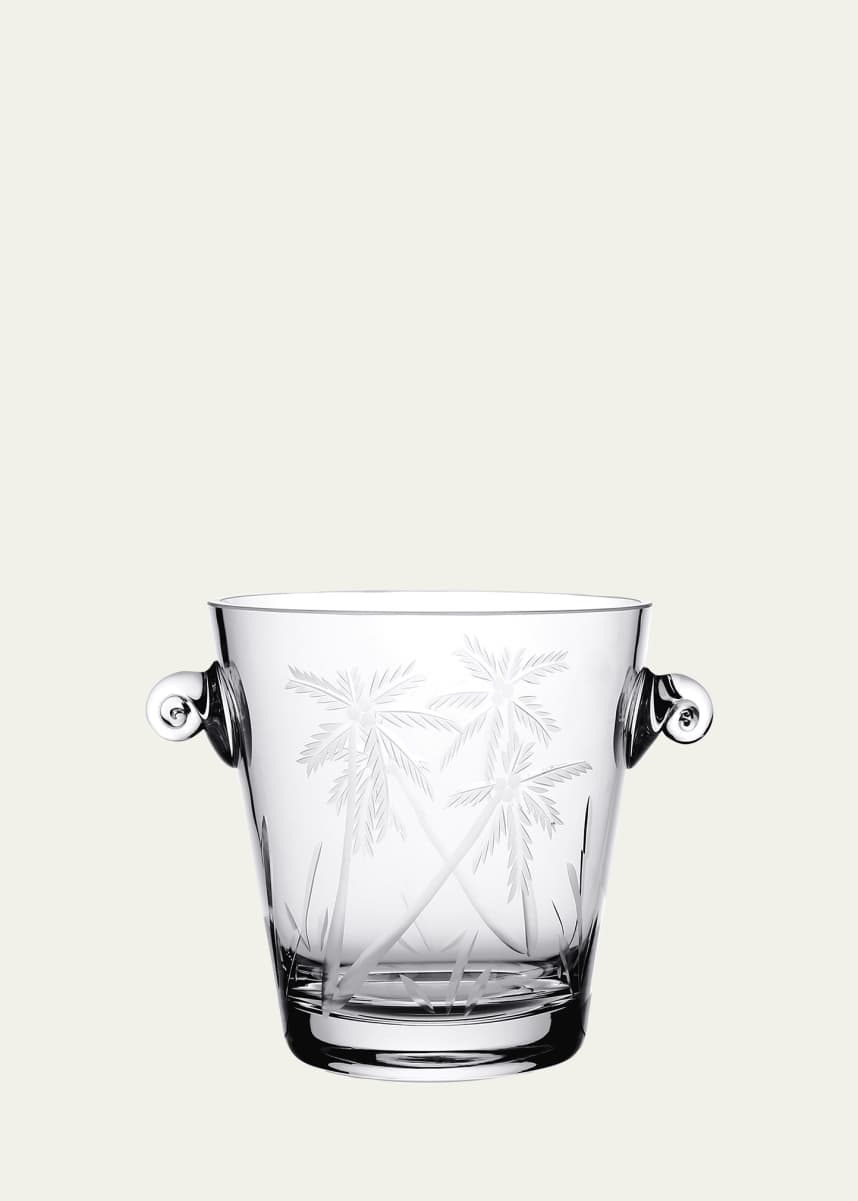 William Yeoward Crystal Palmyra Ice Bucket with Tongs