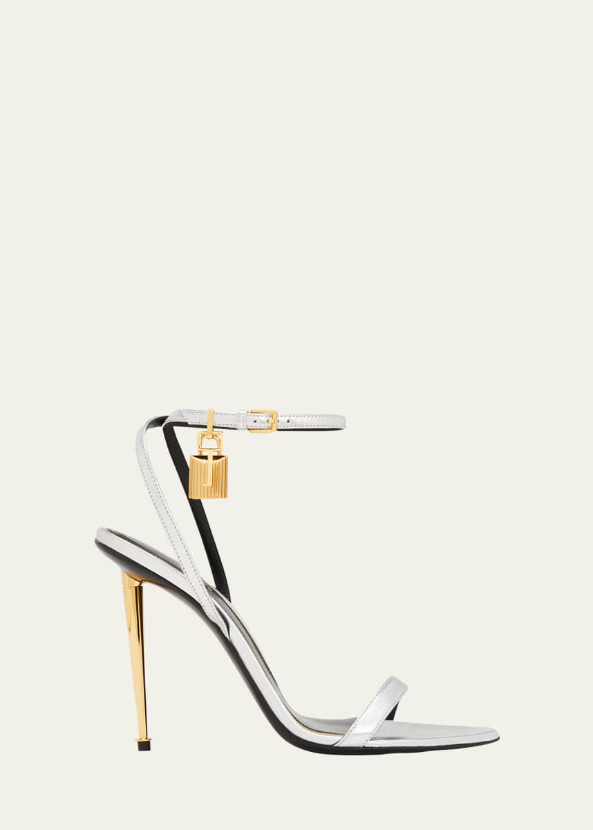 TOM FORD Lock Metallic Stiletto Sandals