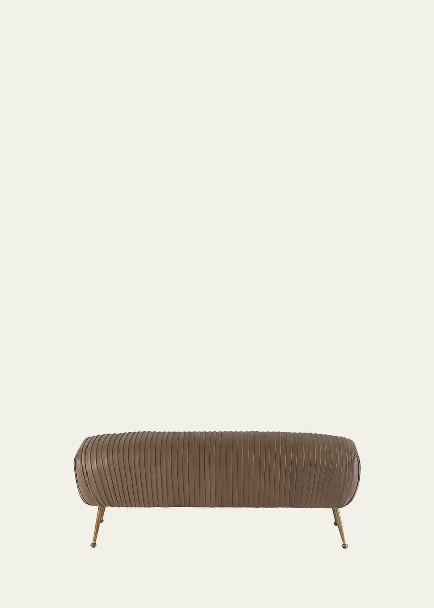 Interlude Home Thatcher Leather Bench