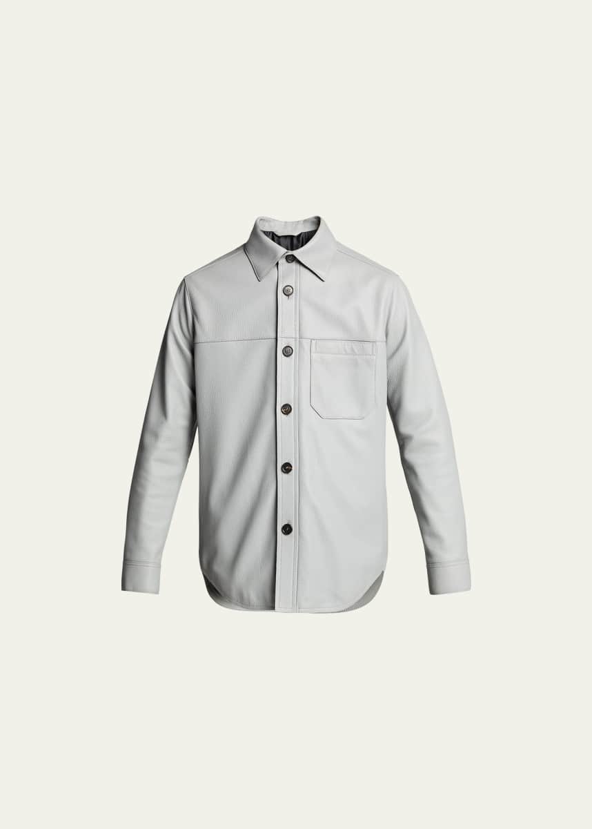Brioni Men's Solid Deerskin Shirt Jacket