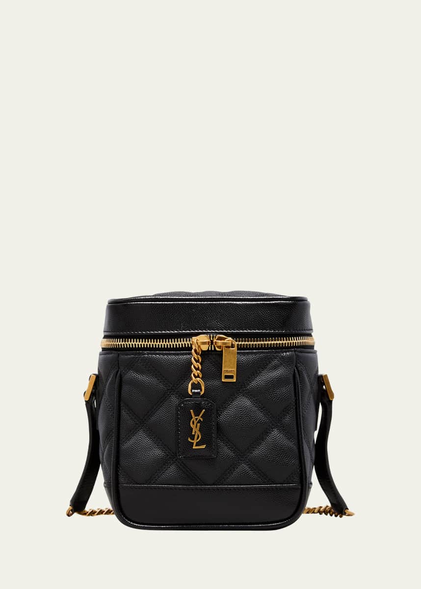 Saint Laurent 80S Vanity YSL Crossbody Bag in Quilted Grained Leather
