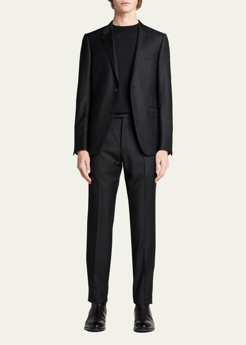 ZEGNA Men's Tonal Stripe Wool-Silk Suit