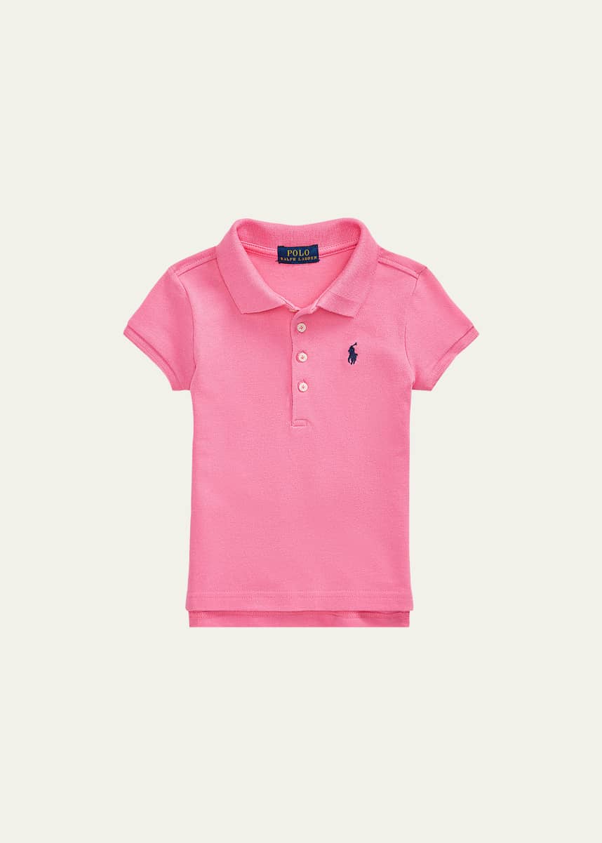 Ralph Lauren Childrenswear Girl's Logo Embroidered Short-Sleeve Polo Shirt, Size 2-6X