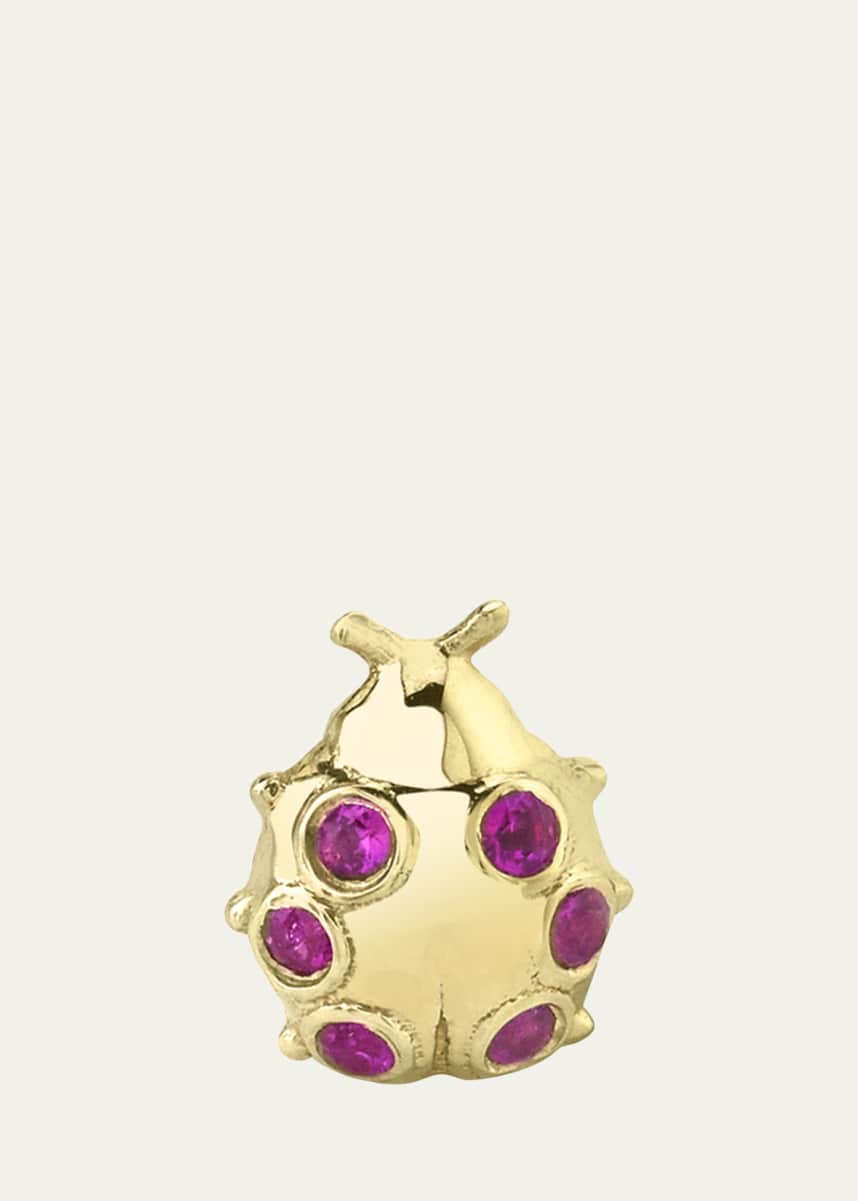Sydney Evan Tiny Ruby Ladybug Stud Earrings