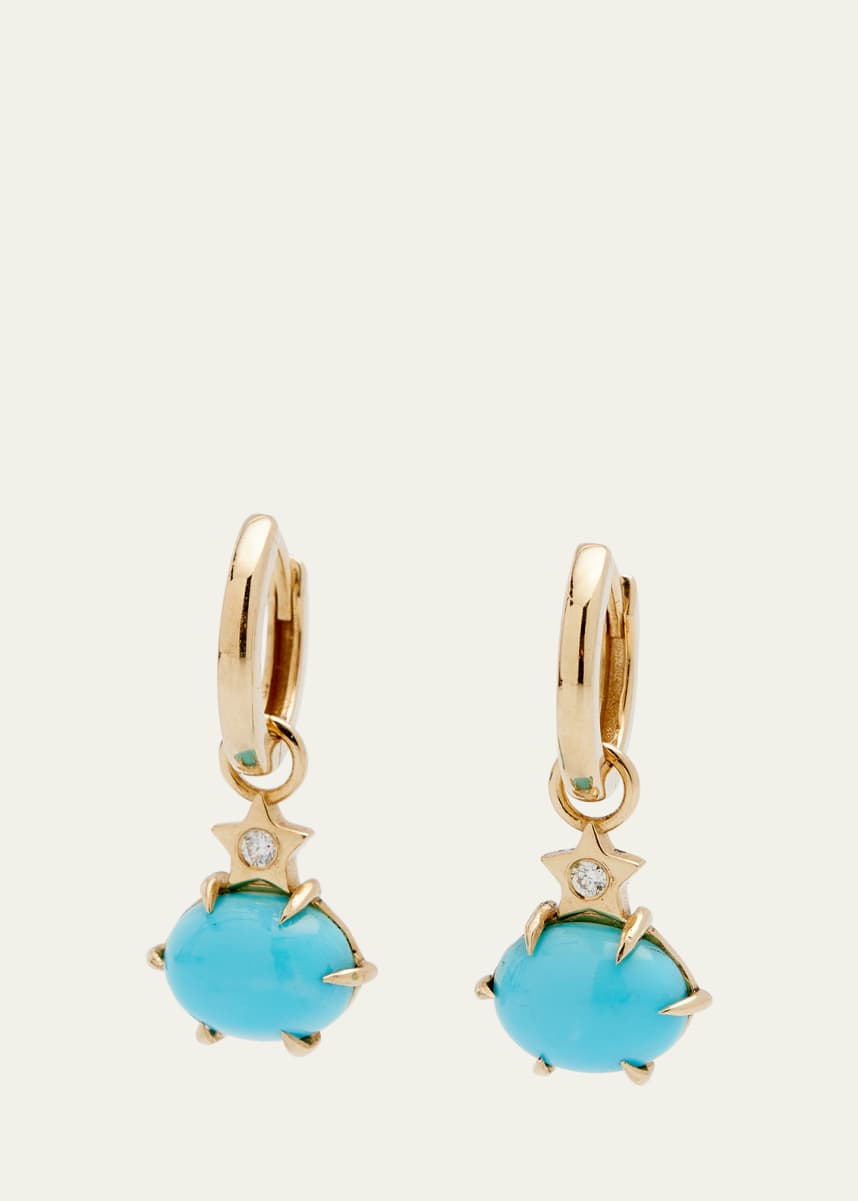 Andrea Fohrman Mini Cosmo Hoop Earrings in Turquoise