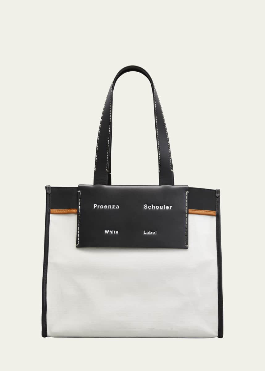 Proenza Schouler White Label Morris Large Coated Canvas Shopper Tote Bag