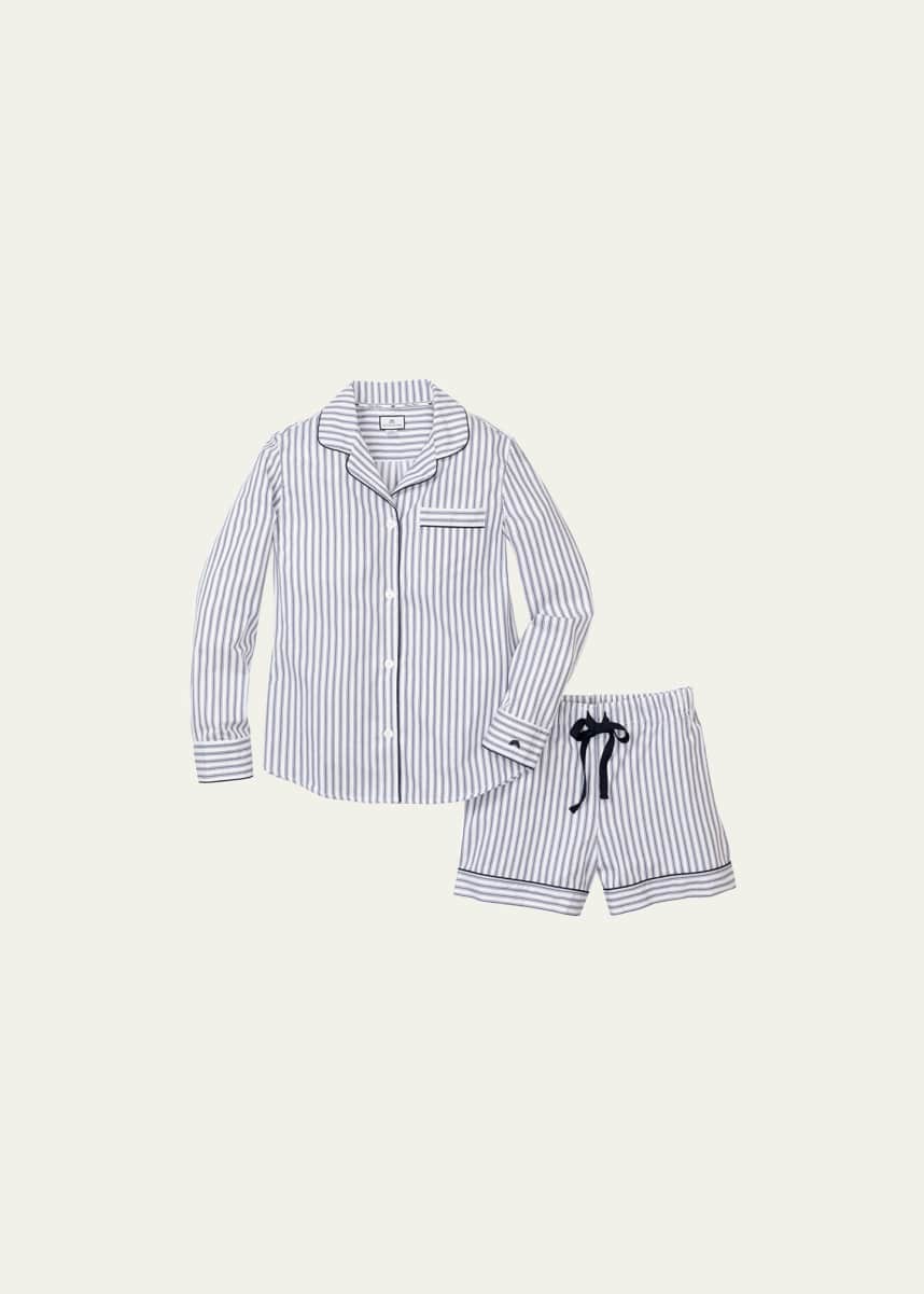 Petite Plume French Ticking Long-Sleeve Short Pajama Set