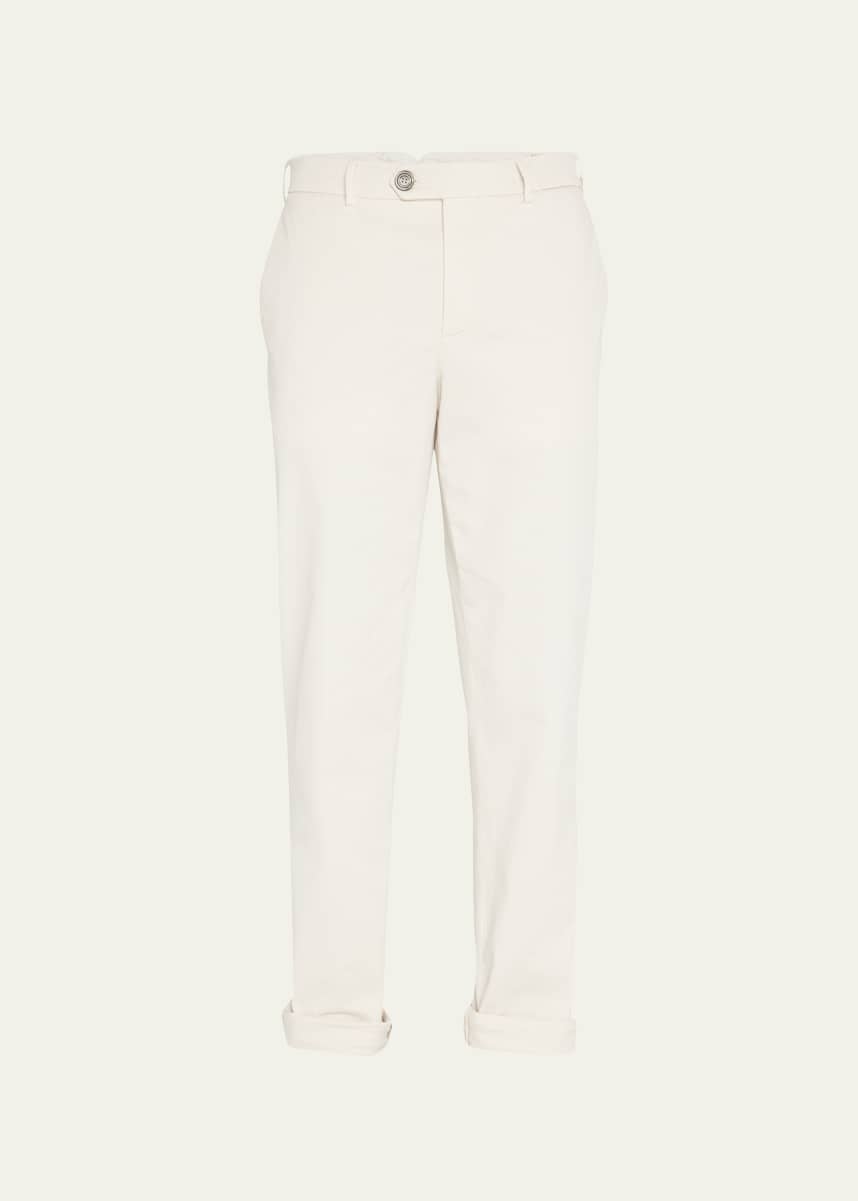 Brunello Cucinelli Men's American Pima Italian-Fit Chino Trousers